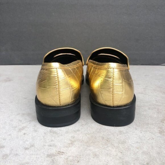 Rebecca Minkoff Pacey Penny GOLD LEATHER women's Loafer Size 5 NEW - Picture 5 of 9
